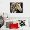 thumbnail image 5 of ONETECH  Horse Native American Decor Colorful Southwestern Indian Horse Canvas Wall Art Framed Poster Prints Native Indian Horse Picture Artwork Home Bedroom Living Room  20x16in, 5 of 6