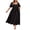 5908-Black, variant on Plus Size Dresses for Curvy Women Summer Square Neck Short Sleeve Floral Red Maxi Dress with Smocked Waist and Pockets Party Wedding Guest Dress (XL-5XL)