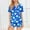 Sky Blue, variant on FDGIU Women's Soft Comfortable Heart Print Pajama Set - Short Sleeve Button Down 2 Piece Shorts Loungewear S-2XL