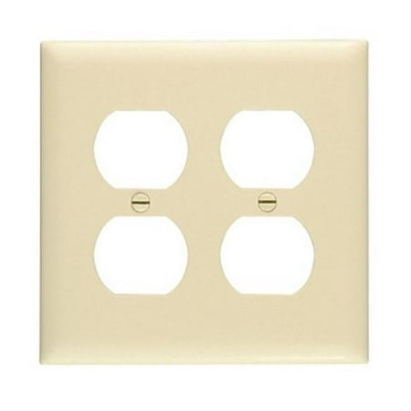 Open Top Receptacle Finish - 2 Gang Wall Plate With Smooth Finish Pass and Seymour Standard Receptacle Plates
