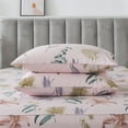 thumbnail image 5 of Lanpei Leaf & Floral Farmhouse Bed Sheets Set King, 100% Cotton Shabby Botanical Chic Aesthetic Fitted Sheet Set, Soft Breathable Pink Bedding Set (1 Flat Sheet, 1 Fitted Sheet, 2 Pillowcases), 5 of 8