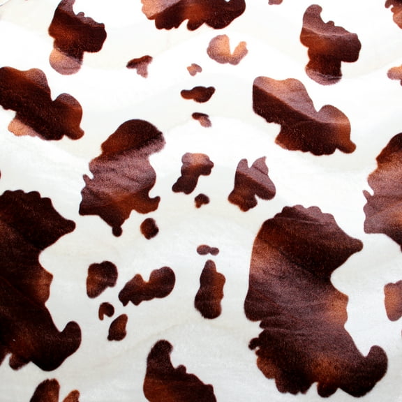 Decorative Silk Inc. VELBOA FAUX FUR COW ANIMAL PRINT FABRIC 58"/ 60" BY THE YARD (PONY)