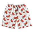 thumbnail image 3 of Uemuo Hand Drawn Watermelon Pattern Men's Swim Trunks Hawaiian Beach Bathing Suit Swimsuits Beach Quick-Dry Shorts with Pockets-Small, 3 of 9