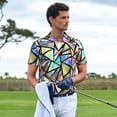 thumbnail image 4 of Daiia Colored Glass Pattern Men’s Polo Shirts,Solid Deck Shirt,Classic Fit, Breathable Cotton Polo for Casual and Sport Wear-XX-Large, 4 of 7