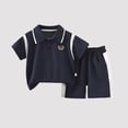 thumbnail image 4 of Kids Boys Navy Polo Shirt and Shorts Set 2-Piece Summer Outfit Kids Casual Clothing Sizes 80-140,Size 9 Months, 4 of 4