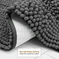 thumbnail image 4 of Clara Clark Bath Rug Chenille Bath Mat, Super Soft Absorbent Bathroom Rug Seat Cover, Medium & Contour, Gray, 4 of 9