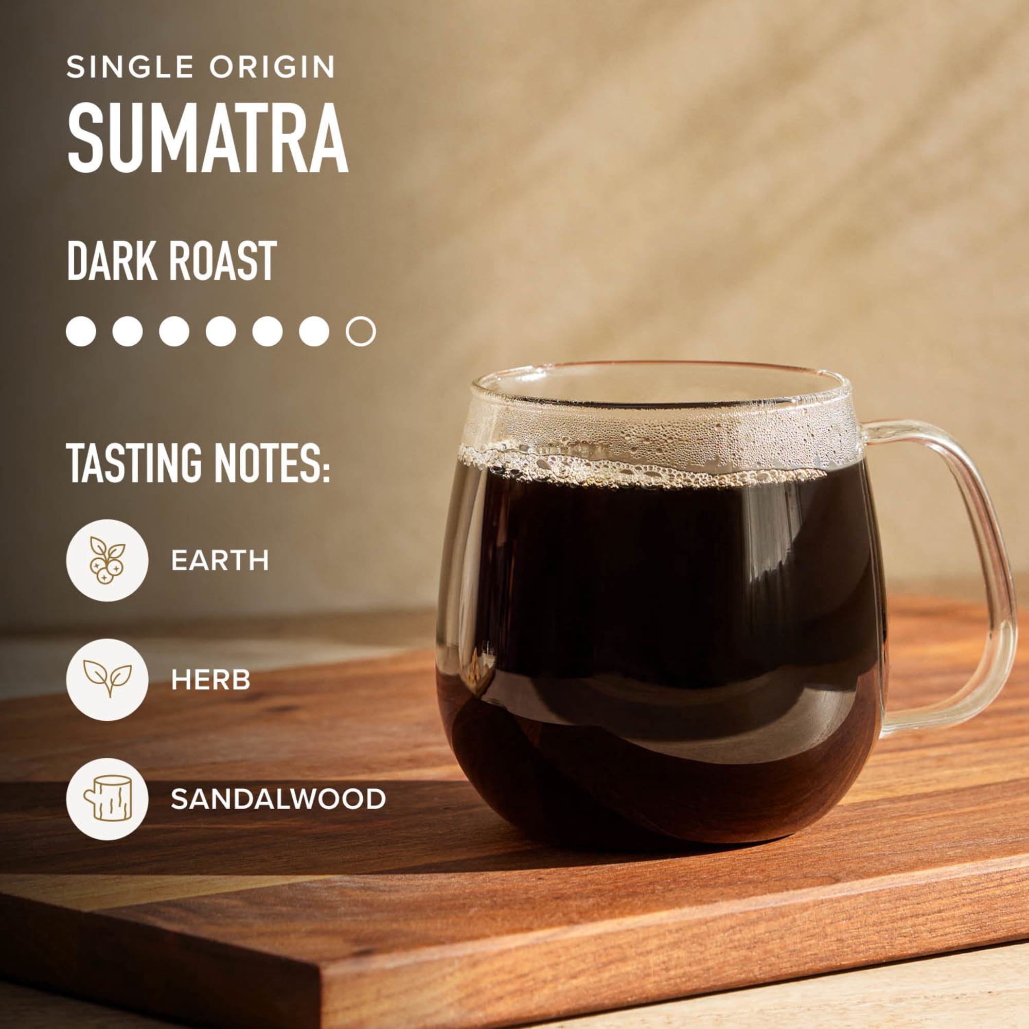 (6 pack) Peet's Coffee Single Origin Sumatra Premium Dark Roast Ground Coffee, Arabica, 10.5 oz