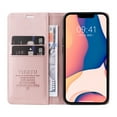 thumbnail image 3 of Wallet Case for iPhone 14 Plus, Business Style PU Leather Magnetic Adsorption Flip Folio Cover with Kickstand Card Slots Cash Holder Soft Silicone Shockproof Protective Case,Rosegold, 3 of 8