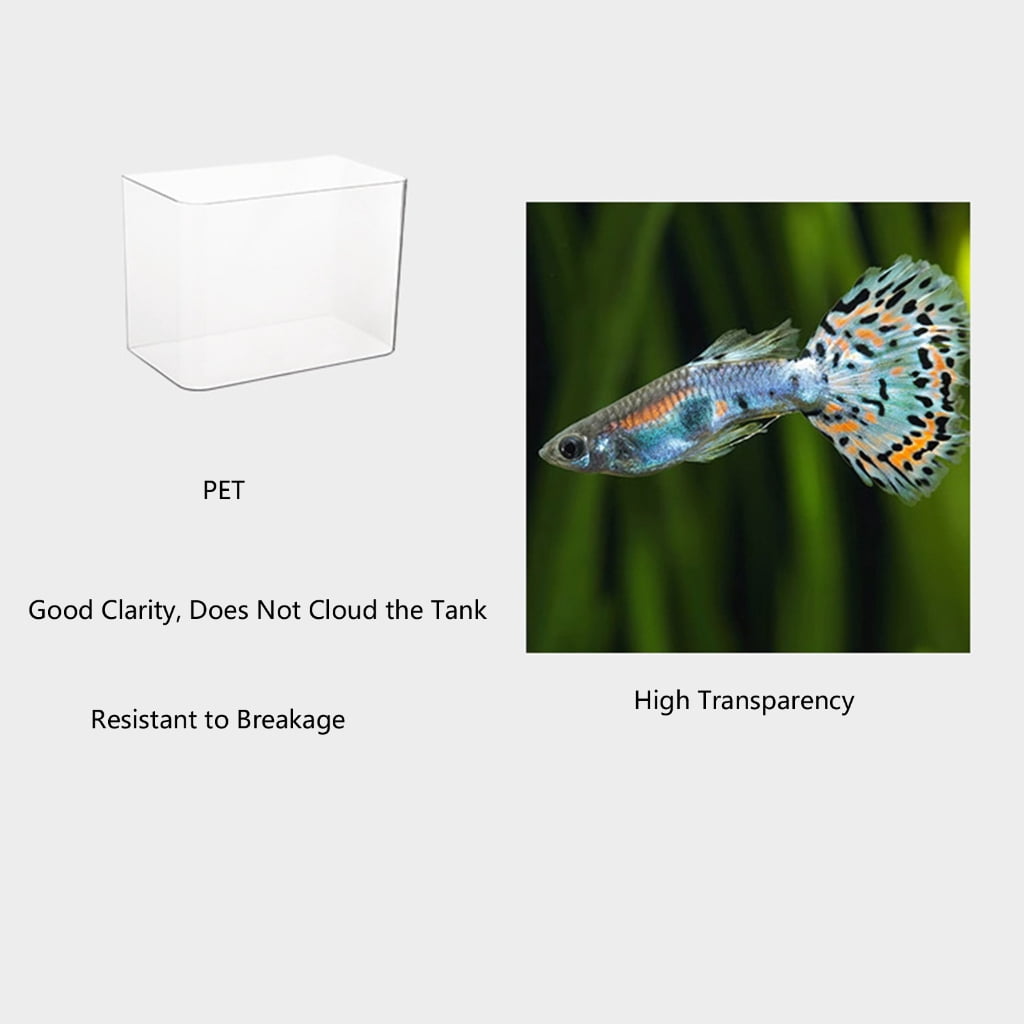 Tizuqe Scratch Resistant Clear Water Tanks Fish Bowl With Spillprevent Lid Plant Holder
