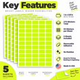 thumbnail image 6 of Royal Green Price Labels Removable Stickers 1 inch x 5/8 inch Rectangular Clean Remove Stickers in Neon Yellow (25.5mm x 16mm) - 275 Pack, 6 of 6
