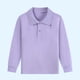thumbnail image 1 of Ceisia Kids' Solid Color Long Sleeve Polo Shirt for Back-to-School & Casual Wear Purple 140 Gifts, 1 of 4