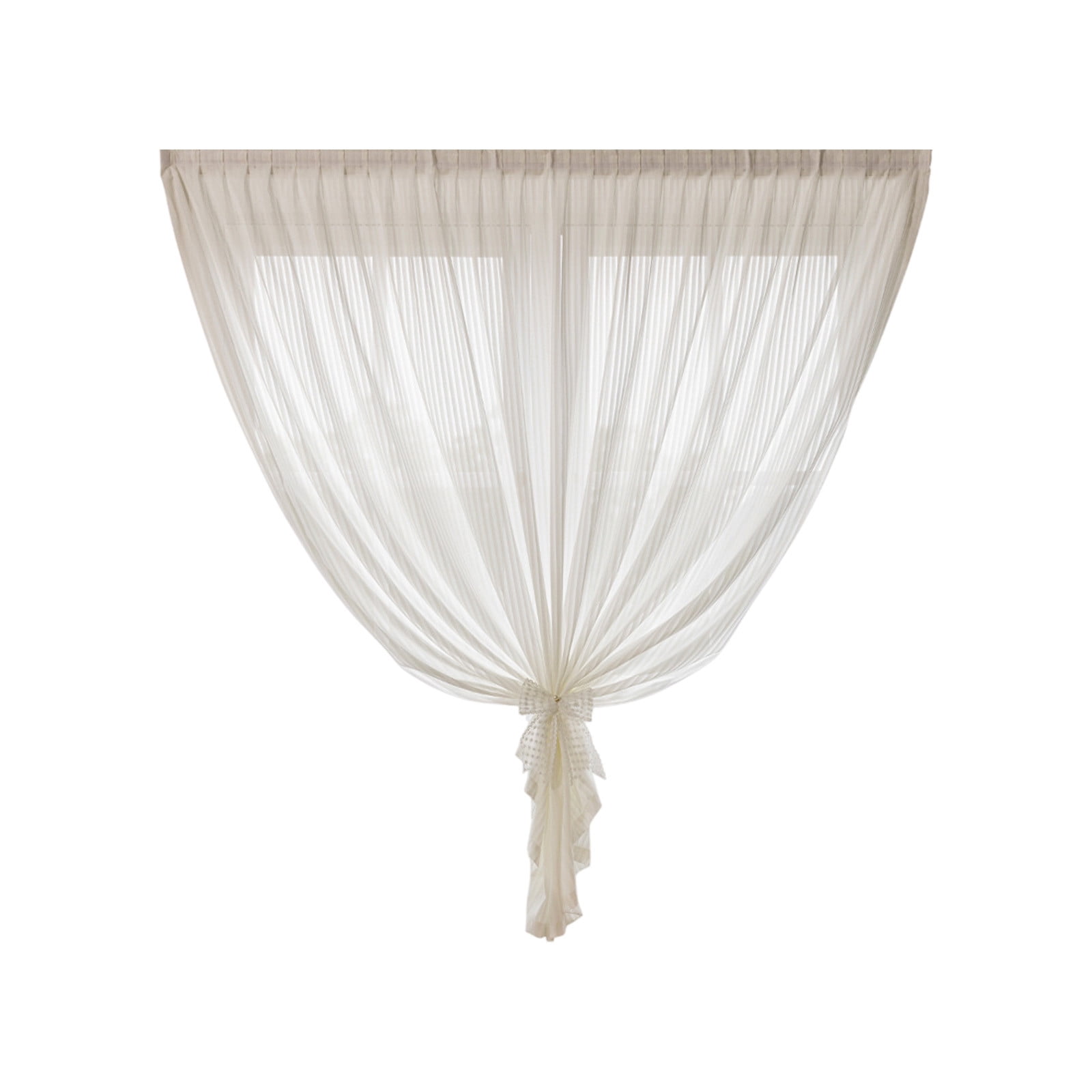 JVBTVB No Drill Adhesive Polyester Blinds - Sheer Window Curtains for Bedroom & Balcony, Semi-Transparent Light Filtering, Pleated Texture (39x47/39x59/39x71 inch, White)