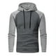 thumbnail image 2 of Sudadera con capucha para hombre, informal, deportiva, con cuello alto, botones, patchwork, manga larga, sudadera tipo jersey, blusa para hombre, 2 of 7