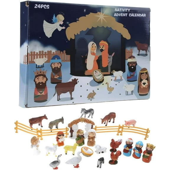 Nativity Advent Calendar 2025 Nativity Set for Kids Christmas Advent Calendar for Kids Boys Girls Teens Toddler Children Christian Religious Advent Calendar Gifts Toy