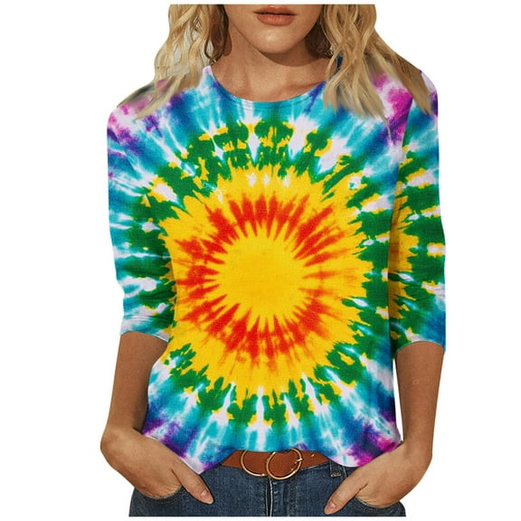 Women Spring Shirts Womens Tops Trendy Spring Women's 3/4 Sleeve Tops and Blouses Womens Blouses New Arrivals Gifts