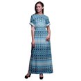 thumbnail image 1 of Bimba Rayon Tribal Tie-Dye Smocked Waist Printed Gown Maxi Side Slit LadiesDress-X-Large, 1 of 6