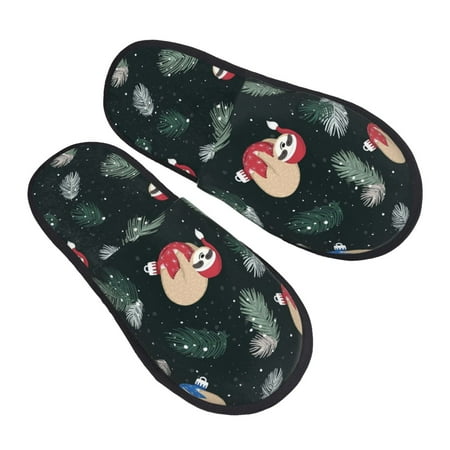 

Ocsxa Mens Womens Cozy Memory Foam Scuff Slippers Slip On Warm House Shoes Indoor/Outdoor-Baby Sloths Sleeping On The Christmas Ball
