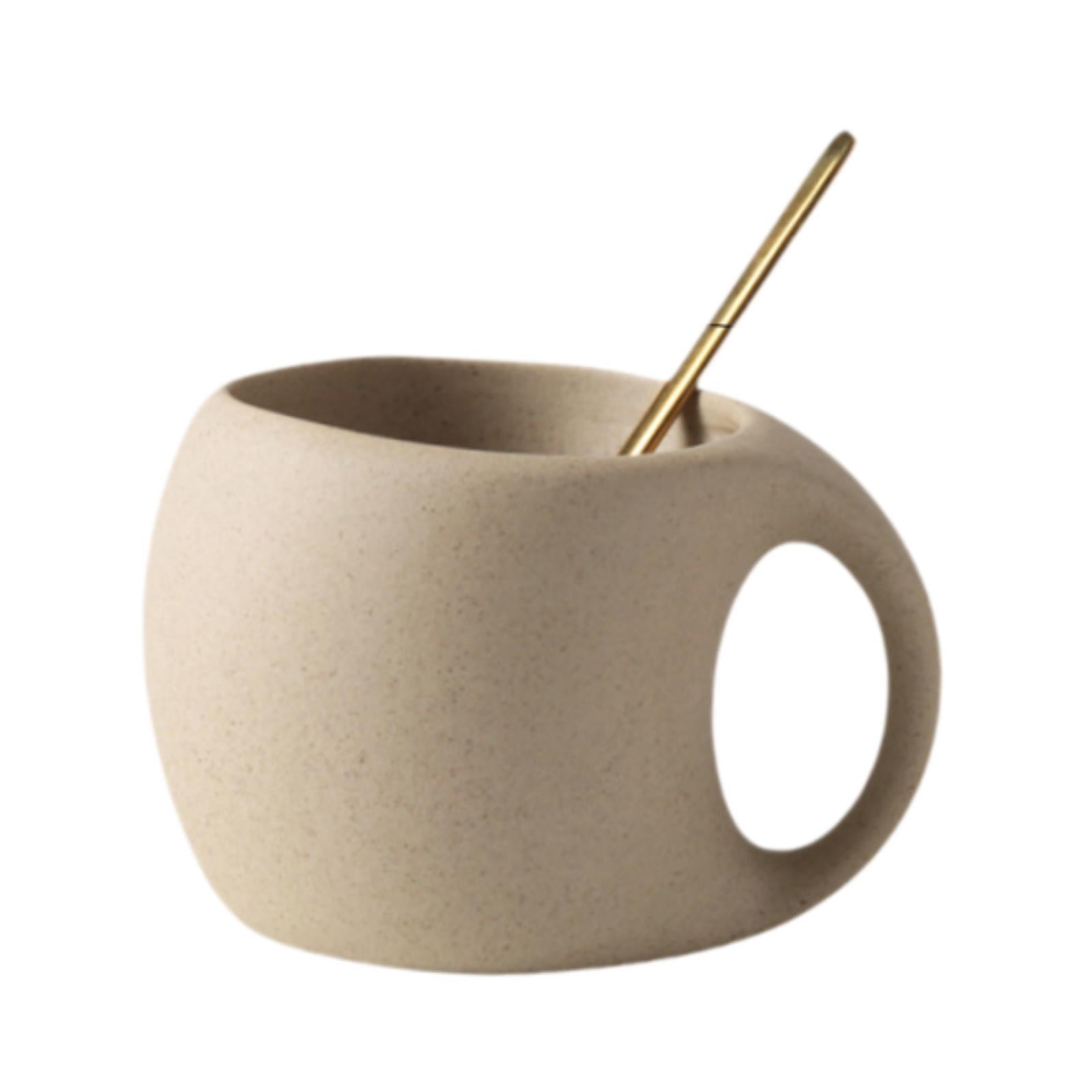 kowaku Ceramic Coffee Mug Coffee Cup Wide Mouth with Handle Unique 250ml Beverage Drink Cup Espresso Cup for Cafe Kitchen Restaurant without Saucer