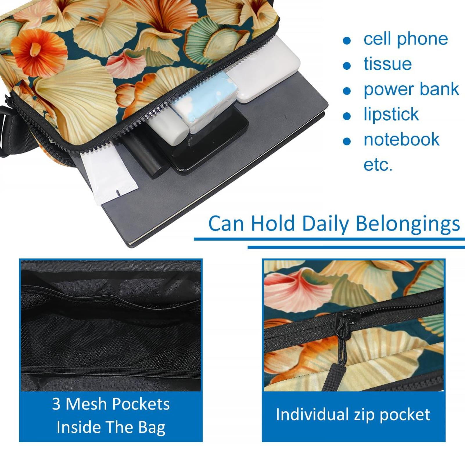 Seashell Money Belt Waist Bag Fanny Pack - Lightweight Adjustable with Extension Strap Unisex