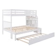 thumbnail image 6 of Newest Twin over Full Bunk Bed with Trundle & Storage Staircase, Classic Solid Wood Frame with Drawers,White, 6 of 13