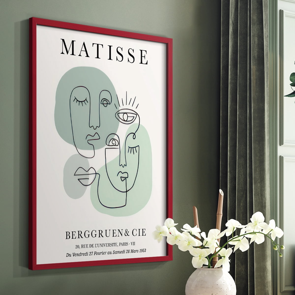 Matisse CLXXIX Framed Print in Red Solid Wood 8 x 10 Framed Print