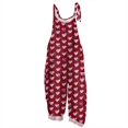 thumbnail image 3 of Women Overalls Summer Casual Floral Printed Loose Fit Jumpsuits Boho Cute Wide Leg Rompers Pants with Pockets Hot Pink 3XL, 3 of 3
