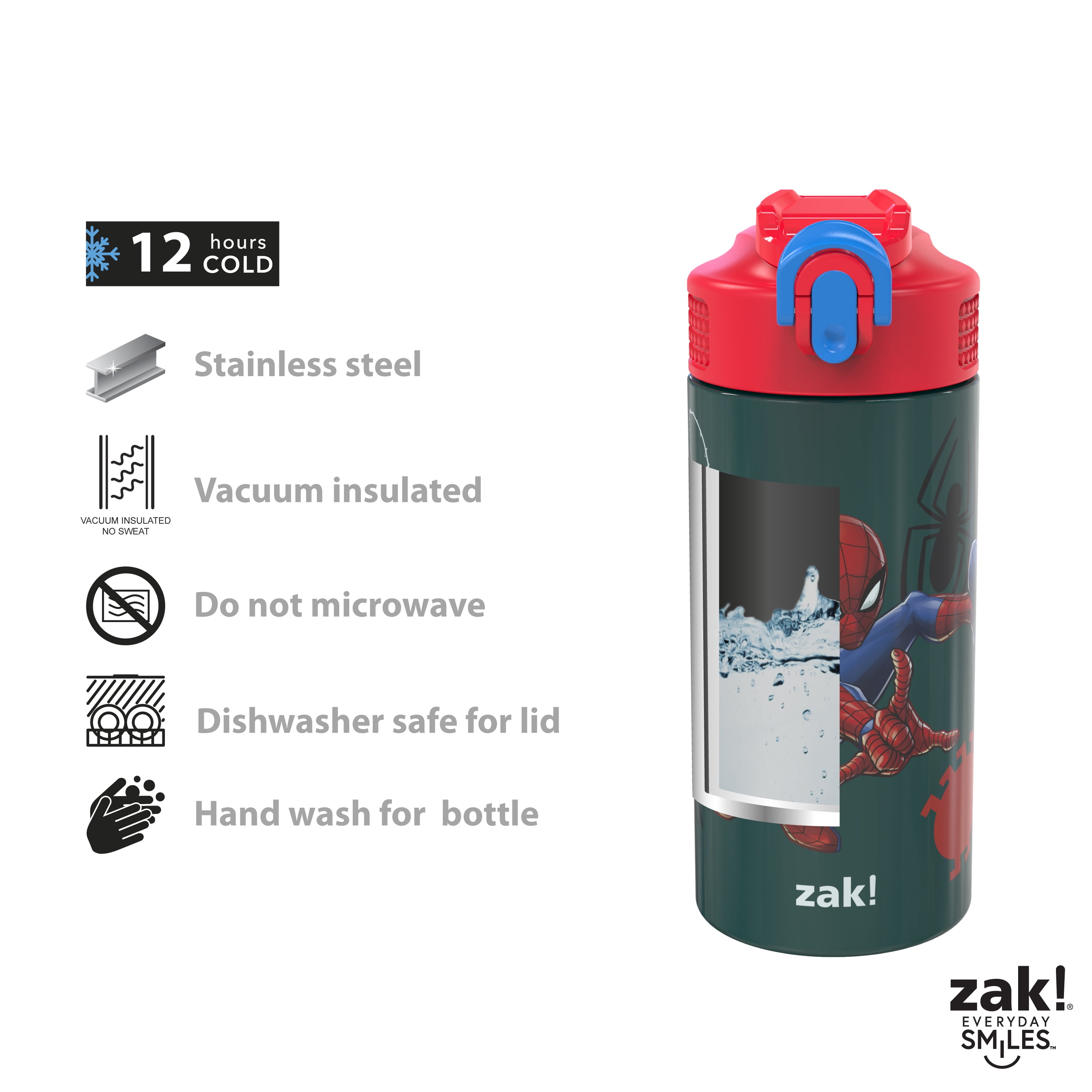 MARVEL - Spider-Man Miles Morales Geometric Logo THERMOS STAINLESS KING  Stainless Steel Drink Bottle, Vacuum insulated & Double Wall, 24oz