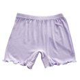 thumbnail image 4 of Miqool Girls Ribbed Knit Bike Shorts Stretch 2-13 Years Anti-Chafe Undershorts Casual Soft Elastic Bow Waist Ruffle Hem Shorts, 4 of 6