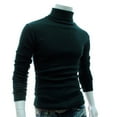 thumbnail image 2 of Autumn Men Solid Color Turtle Neck Long Sleeve Sweater Slim Knitted Pullover Top, 2 of 7