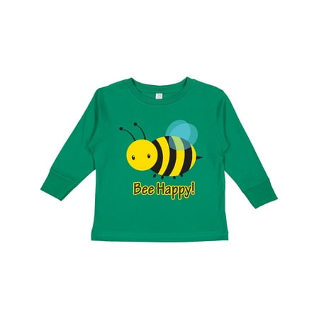 

Inktastic Bee Happy! Gift Toddler Boy or Toddler Girl Long Sleeve T-Shirt