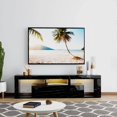 thumbnail image 5 of ChVans Floating TV Stand Wall Mounted for TVs up to 70", High Glossy Entertainment Center with 20 LED Lights, Hanging Remote TV Cabinet Media Console, Black Marbled, 5 of 11
