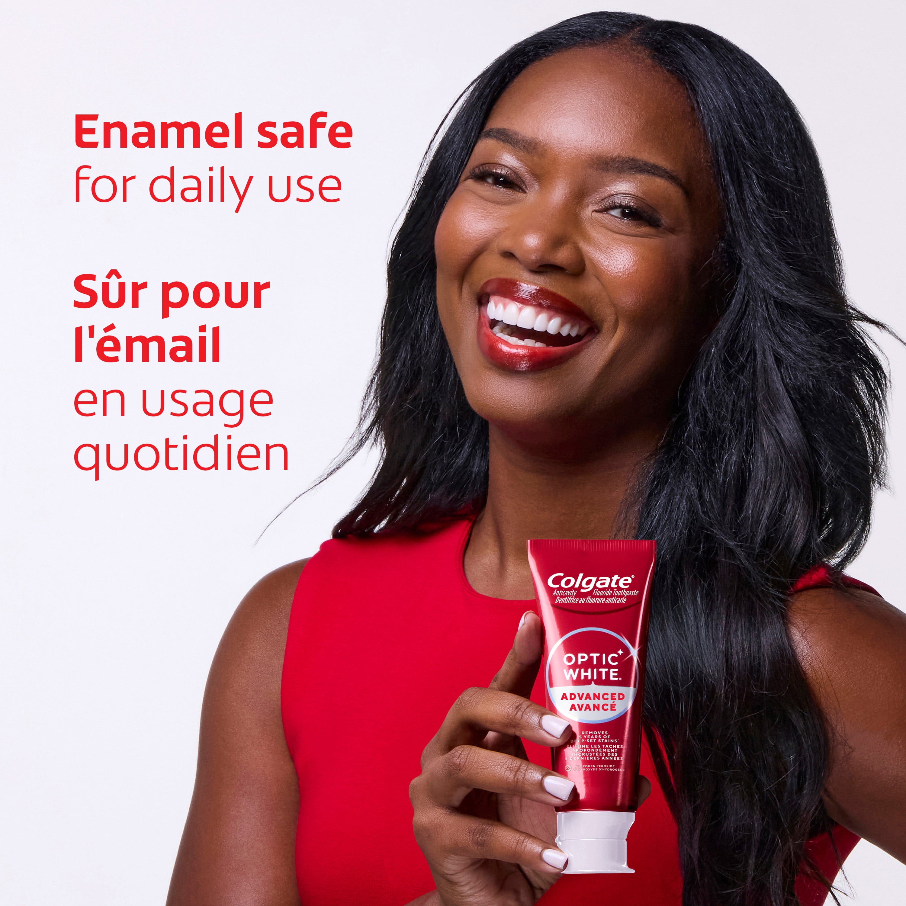Dentifrice au fluorure Colgate Optic White Avancé Blanc éclatant, lot de 24, Menthe, 73 ml