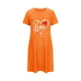 thumbnail image 5 of Pajama Skirt Women Valentine's Day Nightgowns for Women Sleepwear Womens Short Sleeve Sleepshirt Crew Neck Cute Nightdress Comfy Nightgown Loose Fitting Tee Night Shirt Orange M, 5 of 5