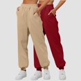 thumbnail image 2 of Mepaouo 2Pcs Womens Fleece Lined Sweatpants High Waisted Pull on Baggy Cinch Bottom Jogger Sizes S-3X, 2 of 4