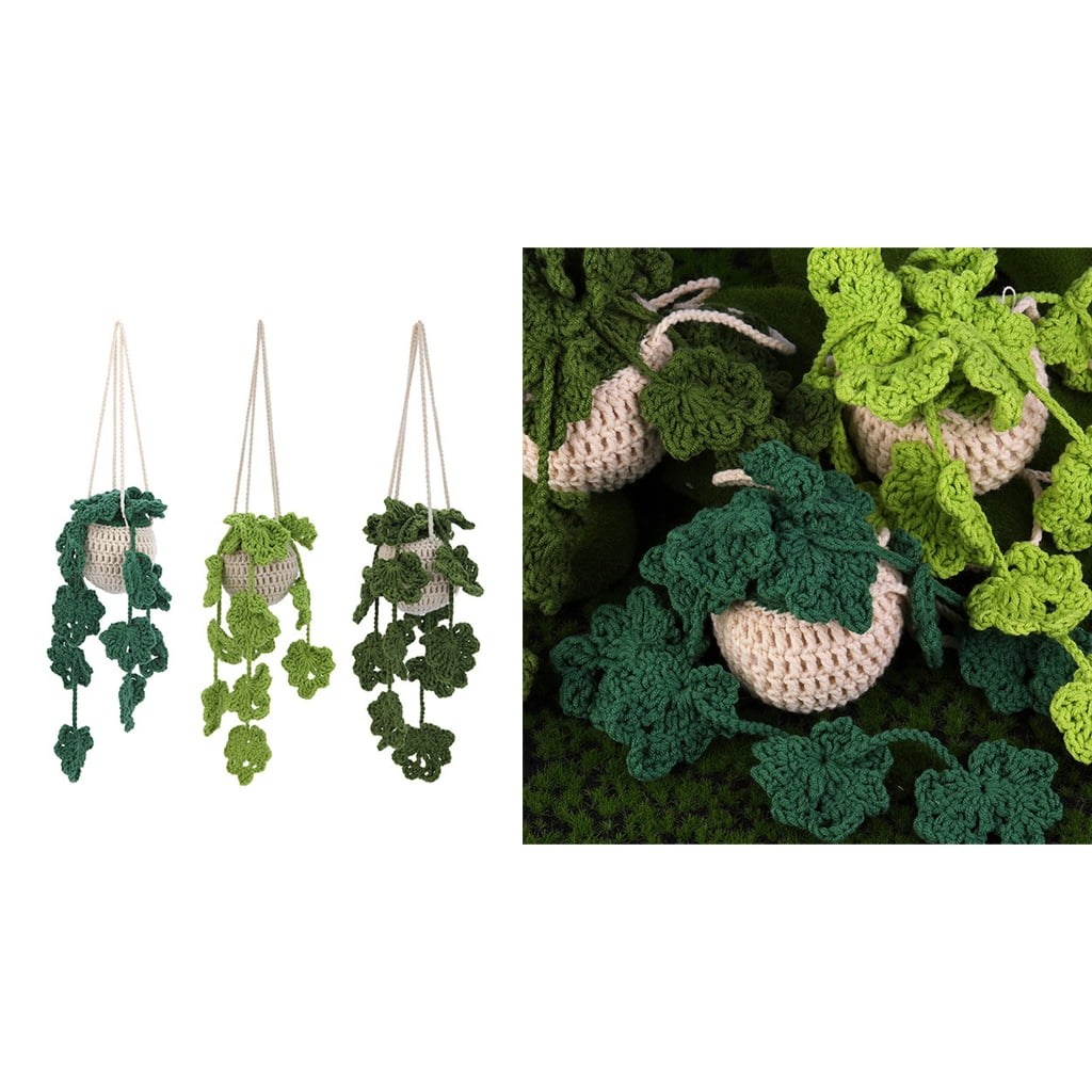 Crochet Kits Hanging Potted Plant Crochet Material with Yarn Crochet Hooks DIY Crochet Starter Kits for Beginners Adults