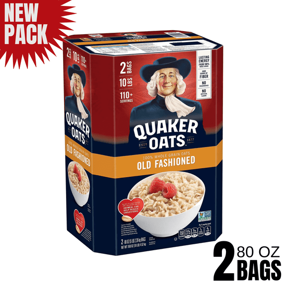 Quaker Old Fashioned Oats, 160 oz (Two 80 oz Bags)