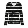 thumbnail image 5 of Qepwsc Women's Tops Casual Shirts Long Sleeve Tops Beach Tunic Shirts Stripe Print Spring Fall Top Basic Tees Going Out Top Graphic Tees Blouses Tops Shirts Loose Fits S_ XXXL, 5 of 5