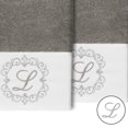 thumbnail image 2 of Authentic Hotel and Spa  100% Turkish Cotton Monica 2PC Embellished Hand Towel Set Dark Gray L, 2 of 3