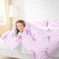 thumbnail image 3 of Manfei Purple Ribbon Bowknot Queen Comforter Set,Minimalist Geometric Lines Comforter Sets Queen,Reversible,3pcs,1 Comforter and 2 Pillowcases, 3 of 7