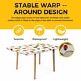 thumbnail image 4 of Cute Butterfly Dragonfly Table Cloths for 4 Foot Rectangle Tables, Farmhouse Botanical Floral Beige Patio Waterproof Elastic Fitted Tablecloths, Washable Rectangular Table Cover for Camping, 4 of 8