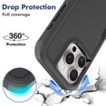 thumbnail image 3 of Allytechgroup Compatible for Apple iPhone 16 Pro Max, Rugged Shockproof Military Grade Protection Dual Layers Hard PC TPU Phone Case for iPhone 16 Pro Max, Black, 3 of 5