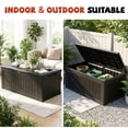 thumbnail image 5 of Mersco 230 Gallon Large Deck Box,Lockable Resin Outdoor Indoor Storage Box with Hundles,Waterproof UV Resistant Outside Deck Box for Patio Furniture Cushions, Pool Float,Garden Tool,Black, 5 of 11