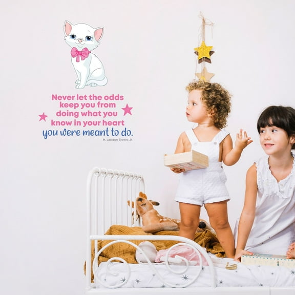 In Your Heart Cat Marie Life Quote Cartoon Quotes Decors Wall Sticker Art Design Decal for Girls Boys Kids Room Bedroom Nursery Kindergarten Home Decor Stickers Wall Art Vinyl Decoration (30x27 inch)