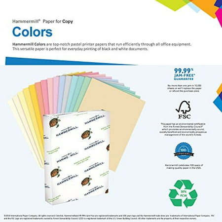 paper 11x17 hammermill mp colors colored ream printer ledger 20lb pastel sheets colorful fore multipurpose lbs cherry tan canada
