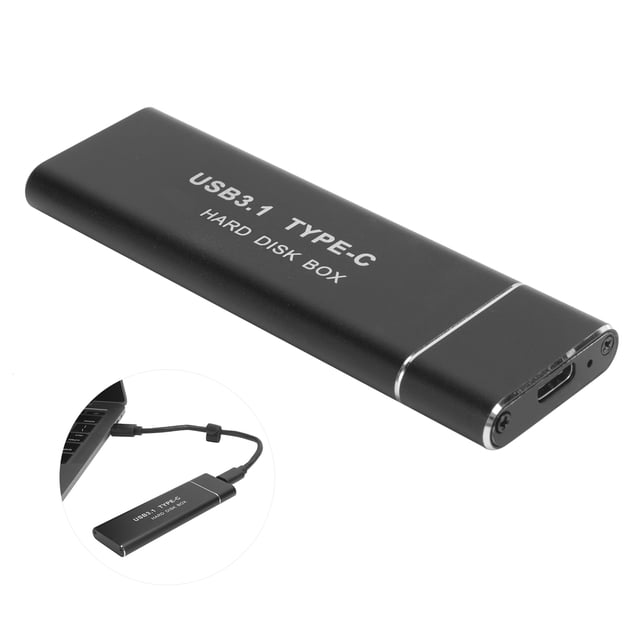 Octpeak Hard Disk Case,Portable Hard Disk Box,Hard Disk Box M.2 NGFF To USB3.1 Aluminum Alloy Solid State Type‑C External Enclosure
