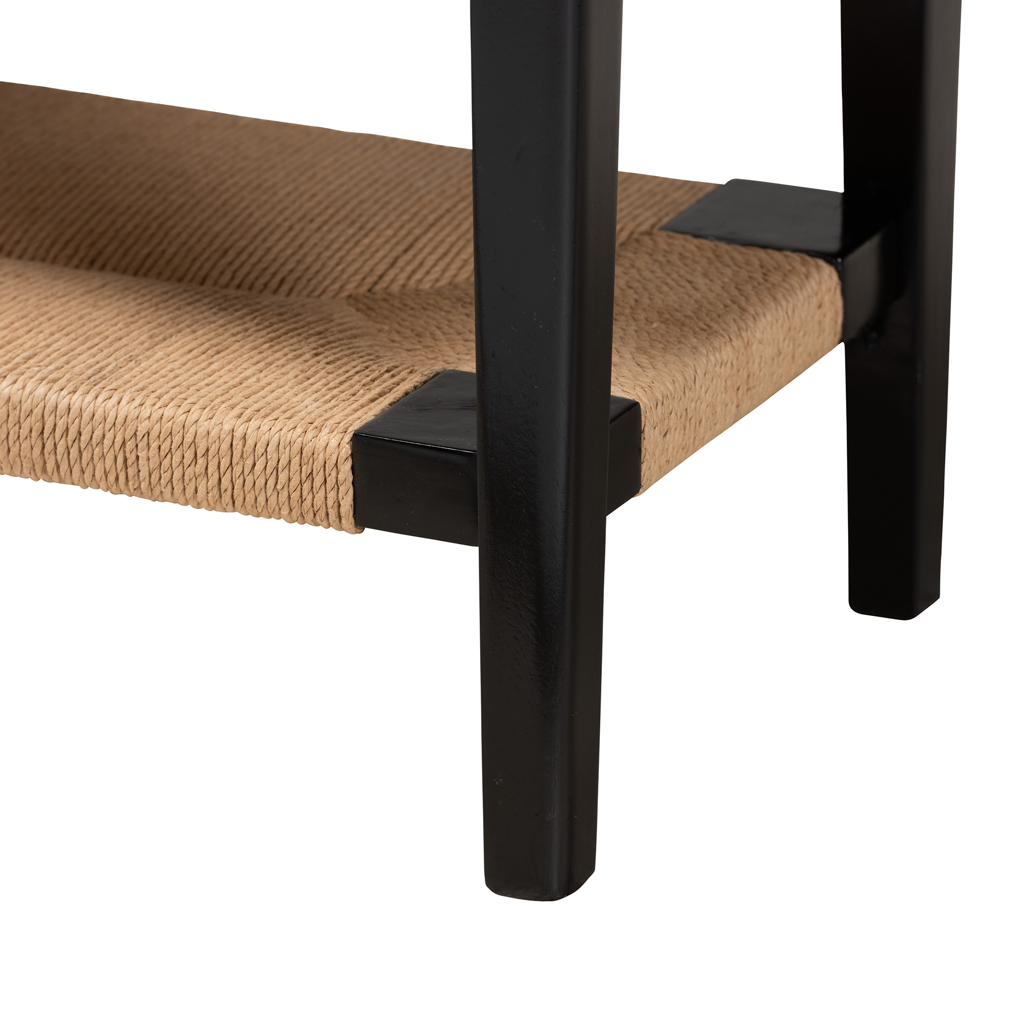 bali & pari Freya Bayur Wood BOHO Console Tables, Black