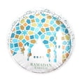 thumbnail image 4 of Bandeja de postres de hierro para Eid Mubarak, decoración de mesa, vajilla de comida, bandeja decorativa para Ramadán redondo azul, 4 of 9