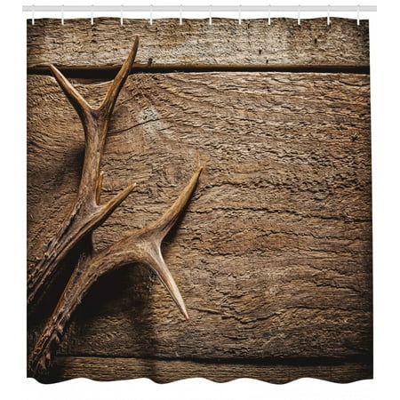 Antlers Decor Deer Antlers On Wood Table Rustic Texture Surface