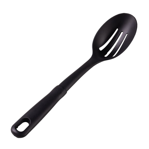 Mainstays Nylon Slotted Spoon with Comfort Grip Handle, 12.6 inch, Black