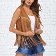 thumbnail image 2 of ZJXFGS Vest for Women,Western Shirts for Women,Womens Jacket,Long Vest for Women Sleeveless,Fringe Jacket Women,Fringe Vest Women Western,Light Weight Vest for Women,Khaki,2XL, 2 of 5